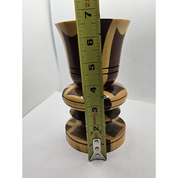 Vintage Hand Turned Wood Candle Taper Holder Gorgeous - Picture 9 of 10